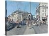 Piccadilly Circus from the end of Piccadilly, 4pm, June, 2015-Peter Brown-Stretched Canvas