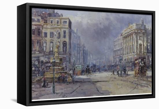Piccadilly Circus in Victorian Times, 2008-John Sutton-Framed Stretched Canvas