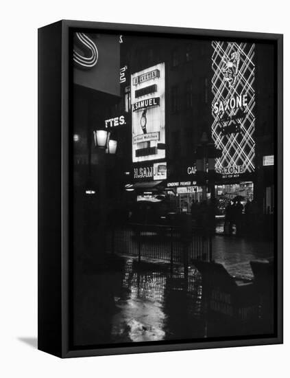 Piccadilly Circus Lights-null-Framed Stretched Canvas