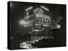 Piccadilly Circus London at Night, 1952-Associated Newspapers-Stretched Canvas