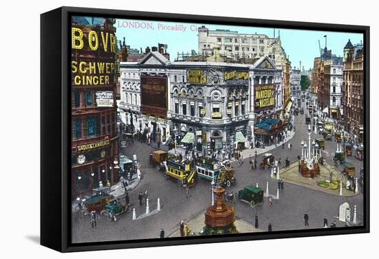 Piccadilly Circus, London, England-null-Framed Stretched Canvas