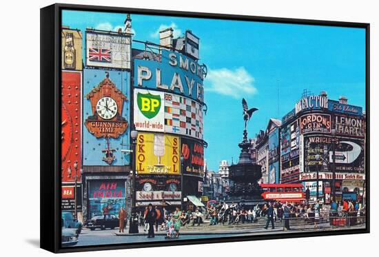 Piccadilly Circus, London, England-null-Framed Stretched Canvas