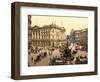 Piccadilly Circus, London (Hand-Coloured Photo)-English School-Framed Giclee Print