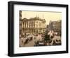 Piccadilly Circus, London (Hand-Coloured Photo)-English School-Framed Giclee Print