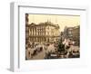 Piccadilly Circus, London (Hand-Coloured Photo)-English School-Framed Giclee Print