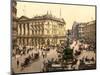 Piccadilly Circus, London (Hand-Coloured Photo)-English School-Mounted Giclee Print