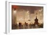 Piccadilly Circus (Oil on Board)-George Hyde Pownall-Framed Giclee Print