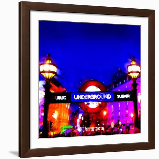 Piccadilly Circus Tube, London-Tosh-Framed Art Print