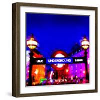 Piccadilly Circus Tube, London-Tosh-Framed Art Print