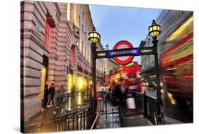 Piccadilly Circus Underground Station in Regent Street, London, South of England-null-Stretched Canvas