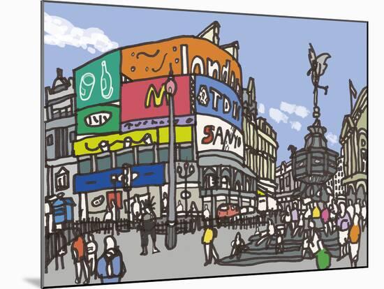 Piccadilly Circus-James Hobbs-Mounted Giclee Print