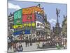 Piccadilly Circus-James Hobbs-Mounted Giclee Print