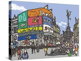 Piccadilly Circus-James Hobbs-Stretched Canvas