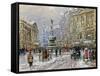 Piccadilly Circus-John Sutton-Framed Stretched Canvas