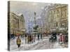 Piccadilly Circus-John Sutton-Stretched Canvas