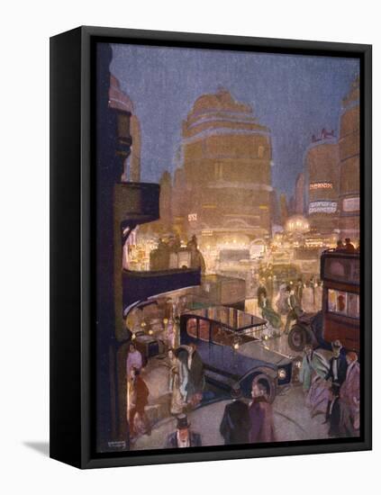 Piccadilly Circus-Graham Simmons-Framed Stretched Canvas