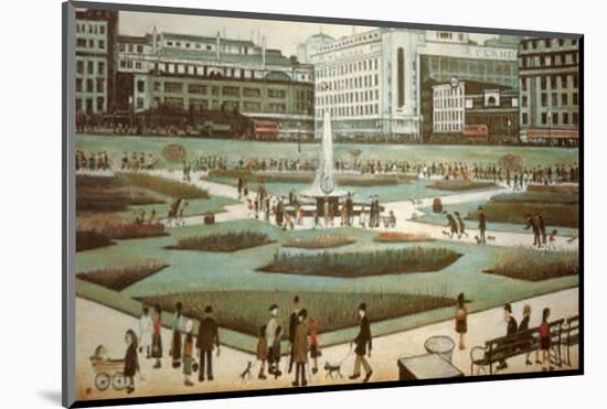 Piccadilly Gardens-Laurence Stephen Lowry-Mounted Art Print