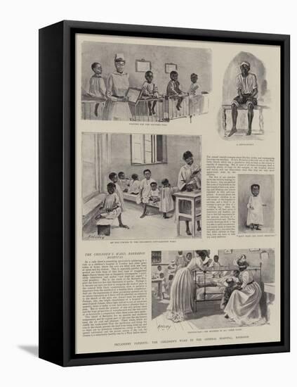 Piccaninny Patients, the Children's Ward in the General Hospital, Barbados-null-Framed Stretched Canvas