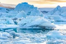 Beautiful View of Icebergs in Jokulsarlon Glacier Lagoon, Iceland, Global Warming and Climate Chang-pichetw-Photographic Print