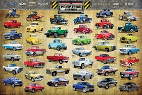 Pick-Up Truck Evolution-null-Lamina Framed Poster