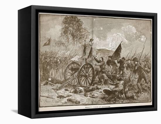 Pickett's Charge at Gettysburg, from a Book Pub. 1896-Alfred Rudolf Waud-Framed Stretched Canvas