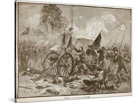 Pickett's Charge at Gettysburg, from a Book Pub. 1896-Alfred Rudolf Waud-Stretched Canvas