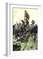 Pickett's Charge Reaching the Union Center at the Battle of Gettysburg, American Civil War-null-Framed Giclee Print