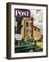 "Picking a Puppy" Saturday Evening Post Cover, September 30, 1950-Stevan Dohanos-Framed Giclee Print