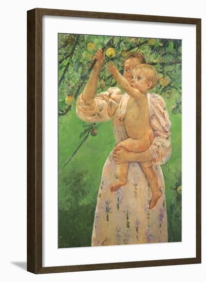 Picking an Apple, 1893-Mary Cassatt-Framed Giclee Print