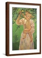 Picking an Apple, 1893-Mary Cassatt-Framed Giclee Print