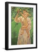 Picking an Apple, 1893-Mary Cassatt-Framed Giclee Print