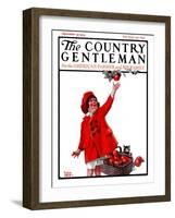 "Picking Apples," Country Gentleman Cover, September 29, 1923-WM. Hoople-Framed Giclee Print