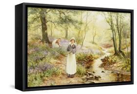 Picking Bluebells-Ernest Walbourn-Framed Stretched Canvas