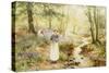 Picking Bluebells-Ernest Walbourn-Stretched Canvas