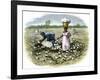 Picking Cotton on a Plantation in the Deep South, c.1800-null-Framed Giclee Print