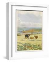 Picking Daffodils for the Market St. Mary's Scilly Isles-Jessie Mothersole-Framed Art Print