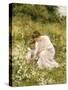 Picking Daisies. 1905-Hermann Seeger-Stretched Canvas