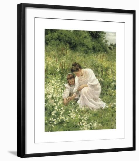 Picking Daisies-Hermann Seeger-Framed Premium Giclee Print