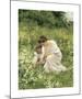 Picking Daisies-Hermann Seeger-Mounted Premium Giclee Print