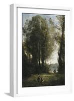 Picking Daisies-Jean-Baptiste-Camille Corot-Framed Giclee Print