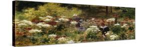 Picking Daisies-Charles Courtney Curran-Stretched Canvas