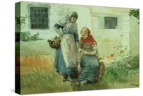 Picking Flowers, 1881-Winslow Homer-Stretched Canvas