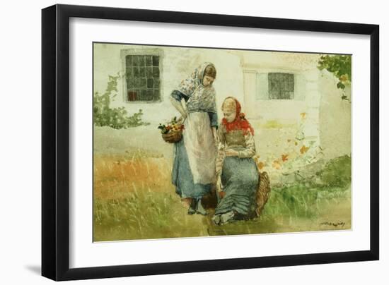 Picking Flowers, 1881-Winslow Homer-Framed Giclee Print