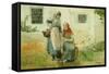 Picking Flowers, 1881-Winslow Homer-Framed Stretched Canvas