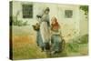 Picking Flowers, 1881-Winslow Homer-Stretched Canvas