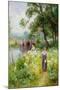 Picking Flowers by the River-Ernest Walbourn-Mounted Giclee Print