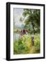 Picking Flowers by the River-Ernest Walbourn-Framed Giclee Print