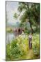 Picking Flowers by the River-Ernest Walbourn-Mounted Giclee Print