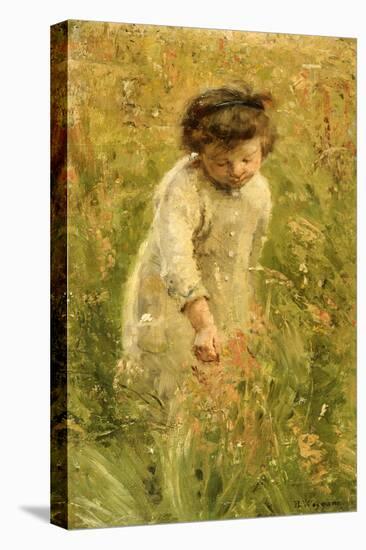 Picking Flowers-Bertha Wegmann-Stretched Canvas