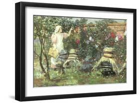 Picking Fruit in a Suffolk Garden-Lexden Lewis Pocock-Framed Giclee Print